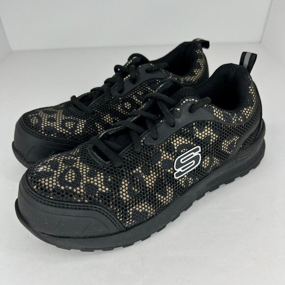 Skechers Shoes - Skechers Womens 77273 Black Bulklin Lyndale Composite Toe Size 7.5 Work Shoes